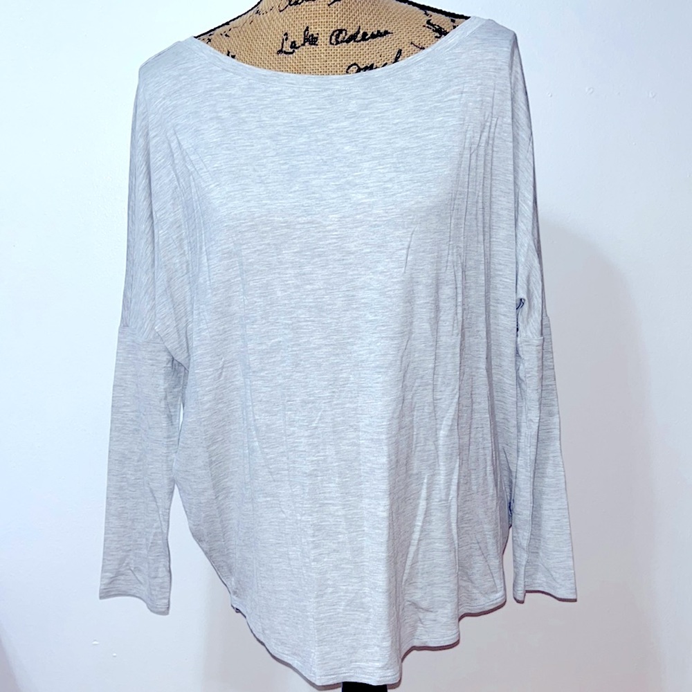 NWT Express Heather Gray Relaxed Long Sleeve Top M
